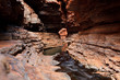 Water flowing deep below in gorge