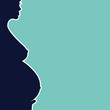 pregnant naked woman silhouette - illustration