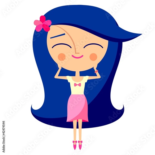 Illustration: Happy girl (raster version) Happy girl (raster version)