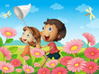 kids catching flies