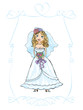 Vektor: wedding picture of bride, child hand drawn picture wedding picture of bride, child hand drawn picture
