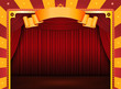Circus Poster With Stage And Red Curtains