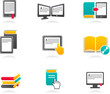 Vektor: E-book, audiobook and literature icons - 2 E-book, audiobook and literature icons - 2