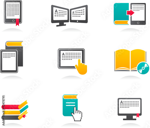 Vector: E-book, audiobook and literature icons - 2 E-book, audiobook and literature icons - 2