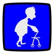 Piktogramm mit Rentner und Rollator