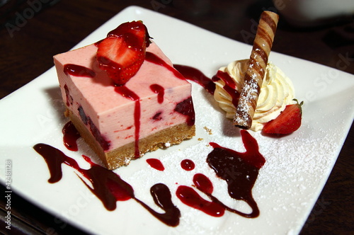 Photo: Strawberries heesecake with cream Strawberries heesecake with cream
