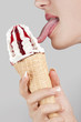 Pretty girl eating ice cream