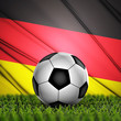 Illustration: soccer ball on grass on National Flag. Country Germany soccer ball on grass on National Flag. Country Germany