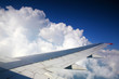Beautiful view above the earth at the clouds below.