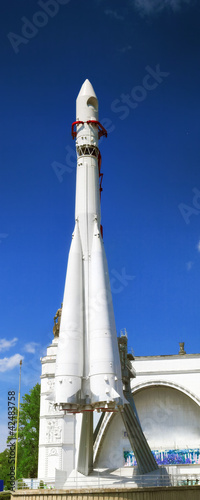 Photo: Russian space rocket Vostok at launching platform Russian space rocket Vostok at launching platform