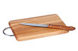 Photo: Wooden board with kitchen knife. Wooden board with kitchen knife.