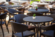 Foto: street cafe with dark furniture street cafe with dark furniture