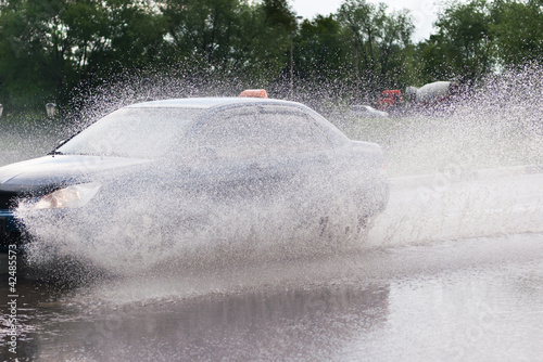 Photo: spray from the car spray from the car