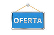 Cartel azul oferta