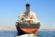 Cargo ship from the backwash