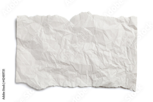 Photo: Crumpled white paper Crumpled white paper