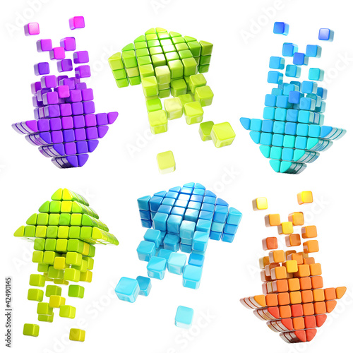 Illustration: Arrow icon emblem set isolated Arrow icon emblem set isolated