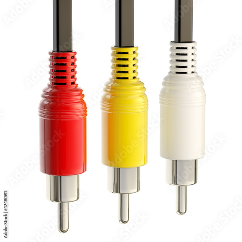 Illustration: Jack plug sound or tv glossy wire isolated Jack plug sound or tv glossy wire isolated