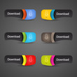 Modern abstract download arrow icon header with shadow vector
