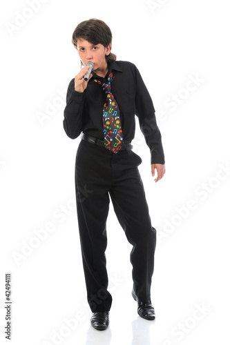 Photo: Little boy with microphone Little boy with microphone