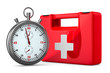 First aid kit on white background. Isolated 3D image