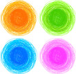 pencil colorful hand drawn circles, abstract vector illustration