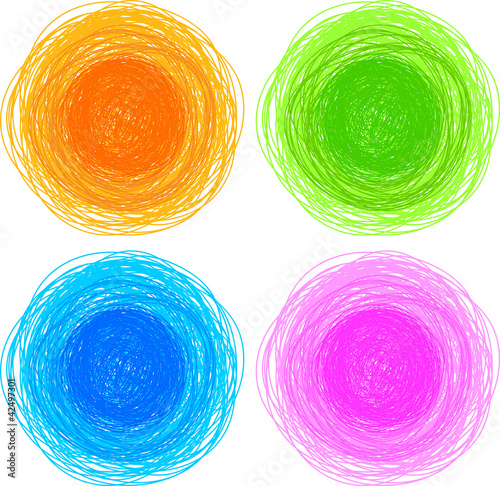 Vector: pencil colorful hand drawn circles, abstract vector illustration pencil colorful hand drawn circles, abstract vector illustration