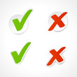 Vector check mark stickers for website.