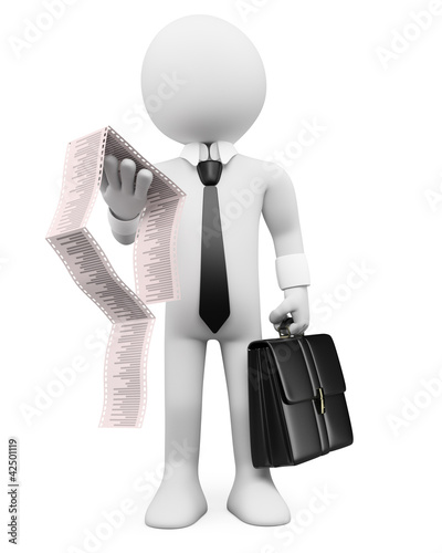 Illustration: 3D business white people. Invoice 3D business white people. Invoice