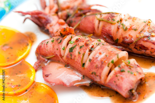 Photo: Calamari alla diavola (Squids with spicy sauce) Calamari alla diavola (Squids with spicy sauce)