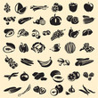 Fruits and vegetables vector collection. Assorted.