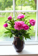 vase with peony flowers