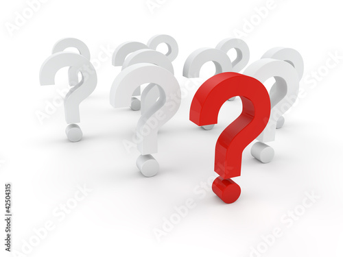 Illustration: 3D question marks isolated 3d render 3D question marks isolated 3d render