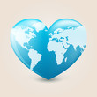 Vector: Earth heart Earth heart