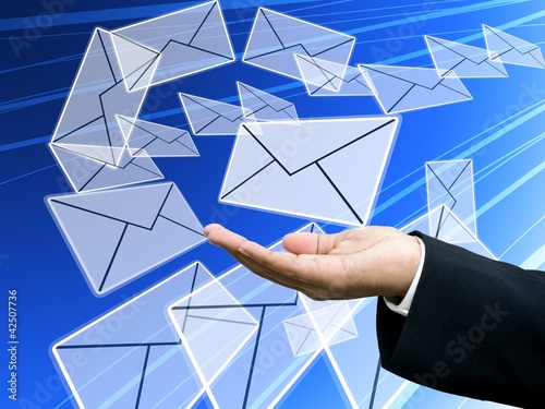 Foto: Send email, Internet technology concept Send email, Internet technology concept