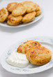 Foto: Cottage Cheese Pancakes, Syrniki, tvorozhniki with sour cream Cottage Cheese Pancakes, Syrniki, tvorozhniki with sour cream