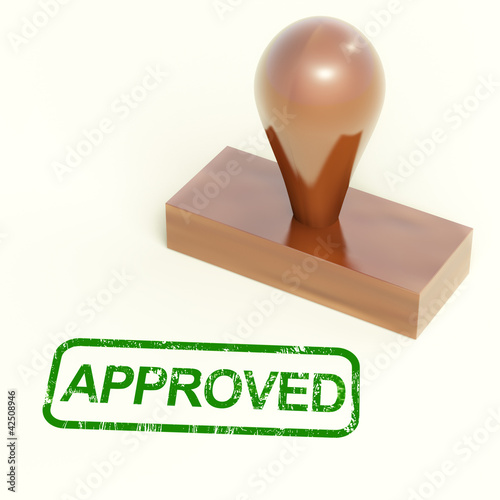 Photo: Approved Rubber Stamp Shows Quality Excellent Products Approved Rubber Stamp Shows Quality Excellent Products