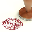 Denied Stamp Showing Rejection Decline Or Refusal