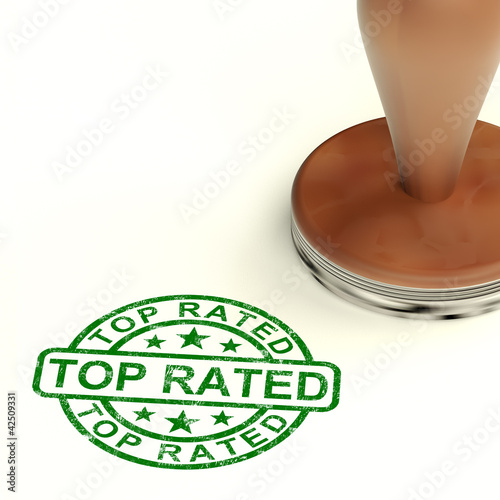Illustration: Top Rated Stamp Showing Best Services Or Products Top Rated Stamp Showing Best Services Or Products