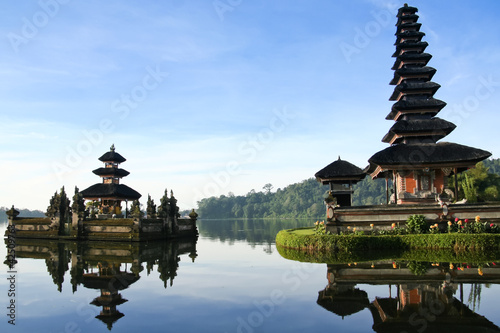 Photo: Lake temple bali blue dawn sky Lake temple bali blue dawn sky