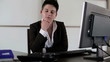 Portrait of smiling punk businesswoman in the office