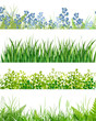 green grass floral banners