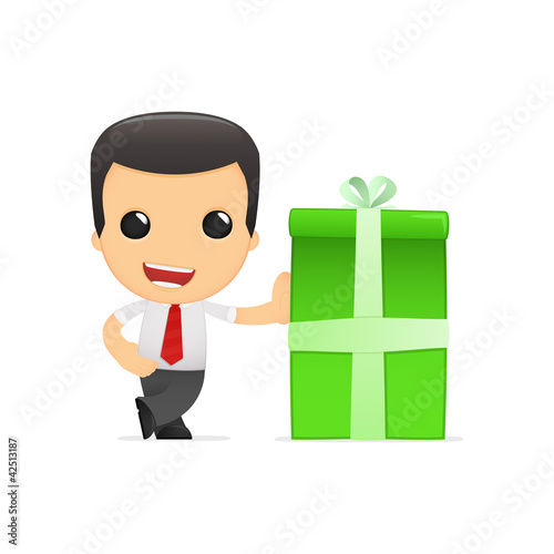 Vektor: funny cartoon manager funny cartoon manager