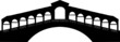 Rialto bridge in Grand canal in Venice, Italy silhouette