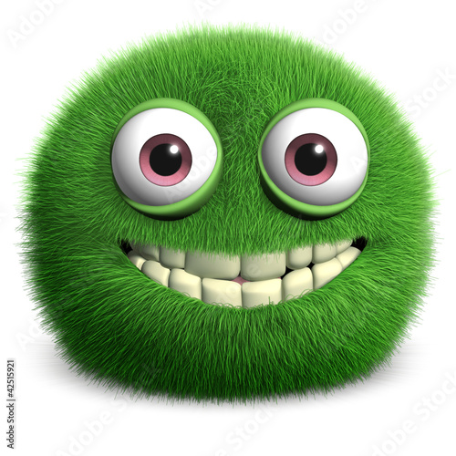 Illustration: green furry monster green furry monster