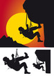 silhouette of a climber