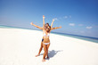 Free and joyful in summer sands