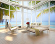 canvas print picture - Modern Luxury Beach Loft / Apartment with Sea View