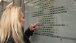Video: Business woman on central station outside Business woman on central station outside