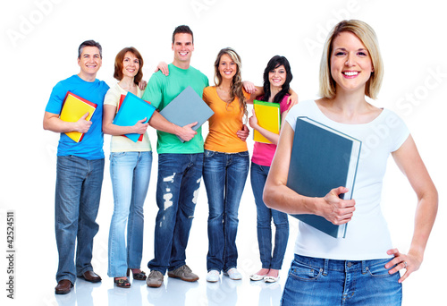 Photo: Group of students teens. Group of students teens.